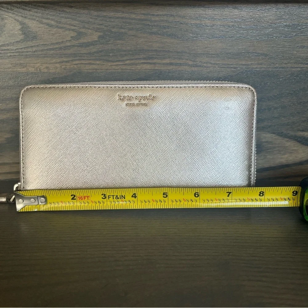 Kate Spade Metallic Gold Zip-Around Wallet